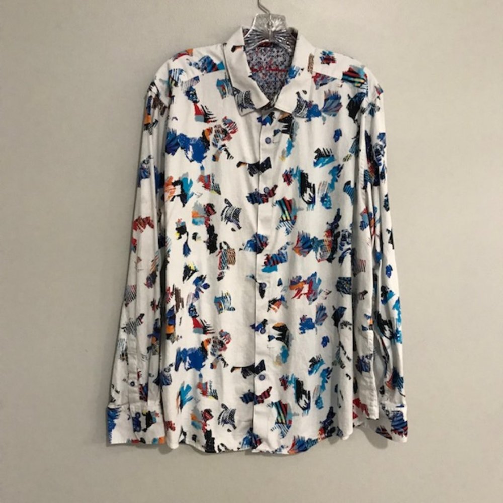 ROBERT GRAHAM Men's Long Sleeve Button Down Sport Shirt - Size XXL